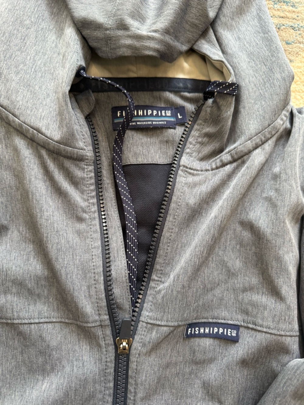 Fish Hippie Men's Grey Hooded Zip Jacket
